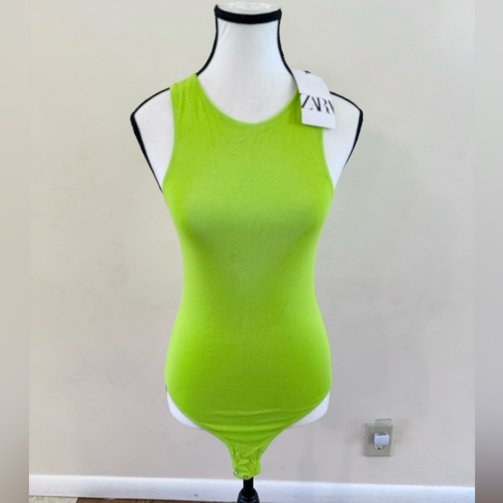 ZARA bright green bodysuit